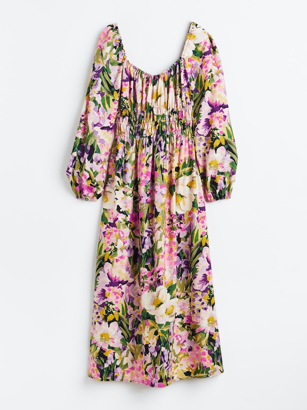 H&M Floral Maxi Dress in Pink, Green & Purple Size Medium